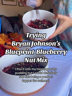 Trying Bryan Johnson’s Blueprint Blueberry Nut Mix #bryanjohnson #blueprint #nuttypudding #longevity #brianjohnson #blueprintprotocol 