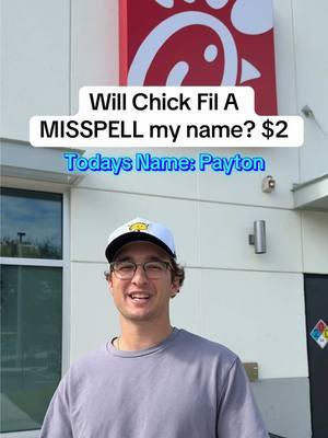 Peyton or Payton? What name should we try next? #chickfila #fastfood #food #Foodie #foodtiktok #chicken #names #spelling 