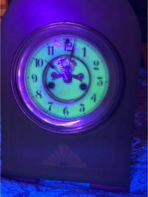 New clock, dated 1898  #uvreactive #blacklight #uraniumglass #radioactive #vintageclock #radiation 