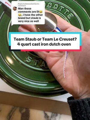 Replying to @BenevolentSun The comments are insane but so is the $129 price with free shipping for this luxury French brand, @STAUB USA, I love my enameled cast iron Dutch oven! #staubcookware #staub #madeinfrance #dutchoven #castiron #castironcooking #kitchenessentials #tiktokshopfind #dutchovenpotwithlid 