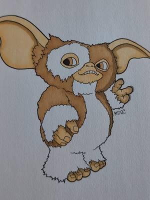 Drawing Gizmo from Gremlins with Ohuhu Markers #art #artoftheday #arttoker #arttok #dibujo #drawing #gremlins 