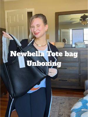 These bags are so good! This is my second @Newbella.Fashion bag and I use my first one every day so I can truly speak to the great quality. So excited for this large tote ✨😍 🛍️🔗 linked it!  Newbella, newbella bag, unboxing, tote bag, mom outfit, new purse, new bag, bump style  #newbella #bagreview  