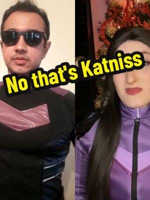 #duet with @tay parker 🕷 No that's Katniss! #99anthonyrodriguez #hawkeye #hawkeyecosplay #clintbarton #marvel #marvelcosplay #marveluniverse #mcu #foryoupage #cosplay #katebishop 