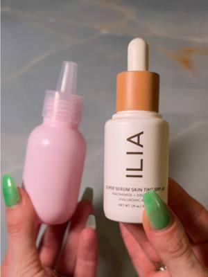 Adding shaker balls and decanting my favorite ilia skin tint into a better bottle because so much was leaking that it was getting wasteful and making messes - #ilia this is no hate! I love the super serum skin tint so much and I have gotten so many friends hooked on it too