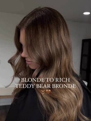 BLONDE TO BRONDE TRANSFORMATION 🤎🐻 Formula:  Redken Shades EQ Lowlight 6GB 6WG 5G Root 6NB 5G Gloss 7GB 8WG #hairtransformation #haircolorist #haireducation #redkenshadeseq #hairreels #hairtok #uberlissbondtreatment #redkenformula #bronde #blondetobrown #fallhair #hairinspo 