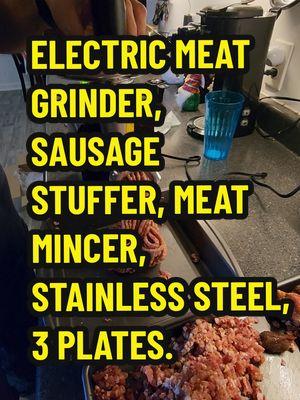 ELECTRIC MEAT GRINDER, SAUSAGE STUFF MAKER, FOOD GRINDER WITH BLADE AND 3 DIFFERENT PLATES, KUBBE KIT, STAINLESS STEEL MEAT MINCER MACHINE. #meat #fyp  #meatgrinder #grinder #fypシ゚viral #fypage #viral #tiktok #fy #sausagestuffer #foodgrinder #kubbe #stainlesssteel #Home #house #homeproducts #look  #houseware #kitchenutensils #mademyyear #ttsdelightnow #giftguide #spotlightfinds #treasurefinds #christmassale #christmassales #lookatthat #christmasdeals #savings #tiktokshoplastchance #watch #tiktokshopnewyearnewaura #TikTokShop #tiktokshopping #trending2024 #viralvideos #onsale #flashsale #giftideas #giftidea #tiktokshopfinds #tiktokmademebuyit #foryou #foryoupage #trending #wow #tiktokmademedoit #getyours #today #tiktokfinds #tiktokfind #tiktokviral #tiktokviralvideo #tiktokviraltrending #ttsacl 