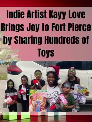 Indie artist and Fort Pierce native Kayy Love organized a heartwarming toy drive, collecting and distributing hundreds of toys to children in need. With the support of her community and local nonprofits, she brought holiday cheer to families who needed it most. Her determination and love for her hometown made this event truly unforgettable. Follow @Kayy Love to see how she’s making a difference! #KayyLove #toydrive #communitylove #fortpierce #fyp 