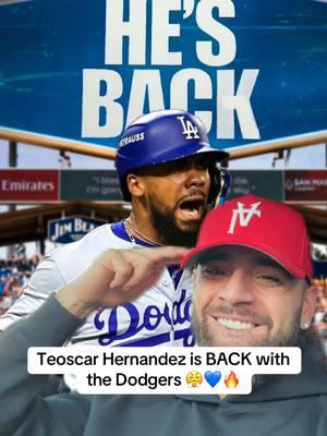 HE’SSSSS BACKKK!! WELCOME BACK HOME WHERE YOU BELONG, TEO! 💙🔥 Just don’t ever stress us Dodgers fans out again like that, alright? Had us SWEATIN’! So pumped.  — #Dodgers #DodgersBaseball #DodgersNation #LosAngelesDodgers #MLB #TeoscarHernandez #greenscreen 