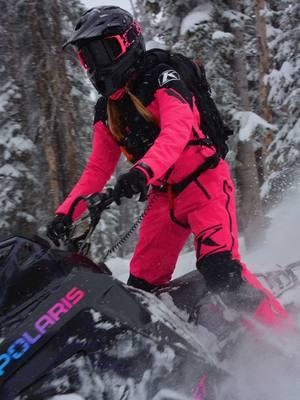 Maturing is realizing.. you should just take the day off and go riding 🤷🏼‍♀️❄️ Another great day on the snow, always warm and dry thanks to my @KLIM Shredsa Monosuit, F3 Carbon Helmet, Aurora boots, edge goggles & avy bag 🫶🏼  #NewYearWithKLIM #backcountrysnowmobiling #klimwomen 