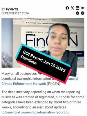 BOI report updates! #fincen #boireporting #llc #businessowner 