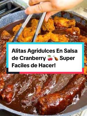 Alitas Agridulces en Salsa de Cranberry🍒: ¡Super Faciles y Deliciosas!🍗 #recetas #paratii #recetasparati #alitas #fyp #foryoupage❤️❤️