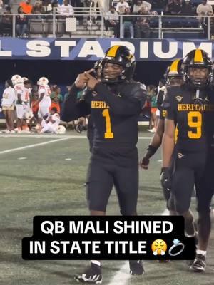 GOT HIS RING. Mali DELIVERED a state title 🤩🏆  @Malitoney10 #malachitoney #americanheritage #floridafootball #statechampionship 