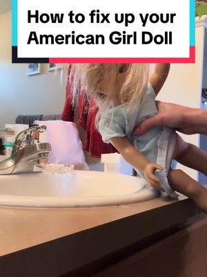 Hope this helps! This is what works for me but there are many ways of fixing them up out there!! #americangirldoll #americangirldolls #agdolls #dolltok #thrifted #dolls #thrifthaul 