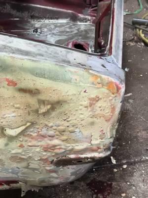 Pressure washing the paint and filler off this 1967 Chevy Camaro after a chemical dip.  #Chevy #camaro #chevrolet #restoration #oddlysatisfying #satisfying #paint #classiccars #clean #automotive #rust #pressurewashing #powerwashing