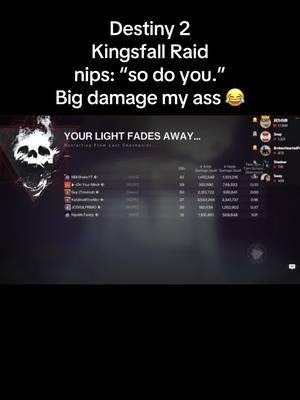 Destiny 2: I did not have big damage! LOL #fyp #fypagee #1337meena #pcgame #GamingOnTikTok #tiktokgaming #crossplay #destiny2 #destiny2clips #destiny2raids #raiding #seraid #kingsfall #kingsfallraid #bigdamage 