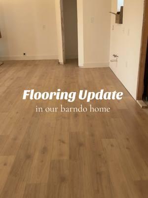 Video doesn’t do it justice! We are over 5 months delayed on our construction, and electricity hasn’t been connected, so it looks slightly darker than it is, but still love it 🤍🤩 #lvp #homeupdate #homeimprovement #homebuild #newbuild #newconstruction #flooring #lvpflooring #flooringideas #barndobuild #barndominiumliving #barndominium #barndominiumlife 