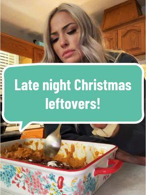 Anyone else in the kitchen eating Christmas lunch/ dinner leftovers straight out of the refrigerator? It hits different the next day 🤪 #merrychristmas #mamasnotcookingtonight #fyp #leftovers #ithitsdifferent 