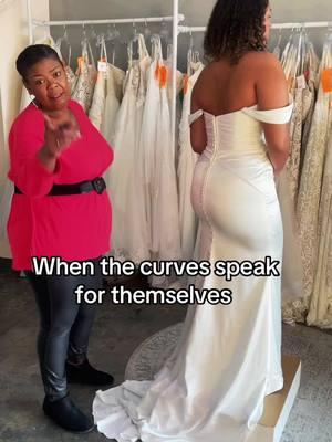 The dress speaks the truth and so do we #fyp #fypシ #fypage #wedding #weddingdress #weddingdresses #weddingday #weddingtok #weddingvibes #bigday #weddingday #weddingdayvibes #weddingdresses #curve #curves for days #strutbridalsalon #bridal #bridaltiktok #bride #bride tok 