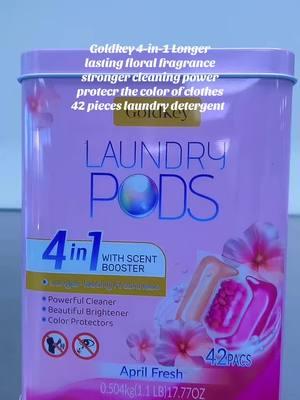 #fypシ  #GoldKey 4-in-1 longer lasting floral fragrance 42 pieces laundry detergent pods with scent booster 4.5 