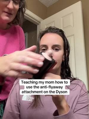 she might be starting a new career as a butician 🤣😭 #dyson #dysonairwrap #hair #hairtok #dysontutorial #dysonattachments 