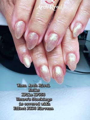 When  Arch Rival Nails XFile XF056  Uhura’s Stockings  is covered with Effect FX06 Nirvana #AmberTheNailWhisperer #nails #gelpolish #archrivalnails  