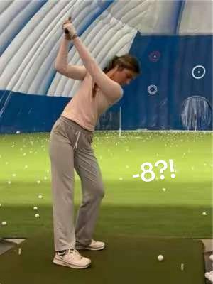 -8 sim round today🤣👊🏼What’s your best round? #golf#golfer#simulator#dome