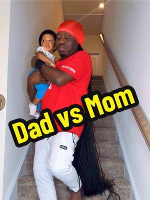 How  Dad's hold their baby vs Mom’s😂😂 #husbandandwife #dadandson #momandson #babylove #newbornphotography #fyp #babyfever #infant #happybaby #husbandwifecomedy  #newparents  #viralvideo #babytok #familythings #funnyvideo #locs #comedy #dreadlocks 