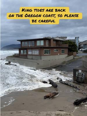 Oregon is currently under an atmospheric river weather system and the tides are extremely high and dangerous. Please be careful.  #sneakerwaves #oregoncoast #cannonbeach #kingtides #oregon