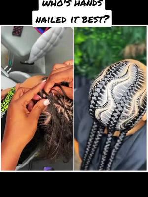 who's hands nailed it best?Canada vs USA #conrows #braidschallenge #peekaboobraids #lemonadebraids #blackbraids #pinkbraids #braids 