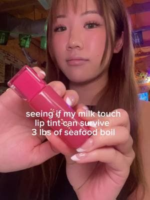 hoping this isn’t the last lippie foo review I’ll be posting here on tiktok 🥹 follow me on ig: @ jenntruong_ for more in case tiktok is banned 💔 #lippievsfood #milktouch #lippieweartest #liptint #kbeauty @Milk Touch Global Official 