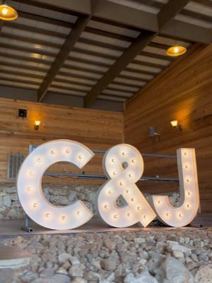 C&J wedding 💍 Linens & centerpieces: @Fiesta Haus, LLC  #marqueelights #sanantoniomarqueeletters #weddingtiktok #hillcountrytx #hillcountryweddings #texas #satx #sanantoniotx #sanantoniotexas 