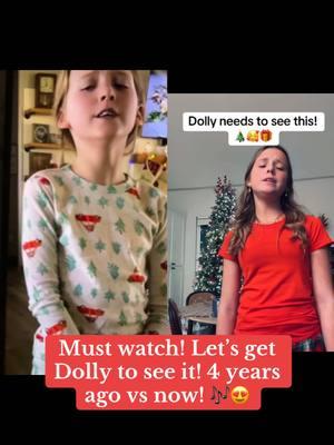 #duet with @Tynlea Adair Music #merrychristmas #hardcandychristmas #dollyparton #dollypartontiktok #christmas2024 #duetwithme #thenandnow #hollydollychristmas #fy 