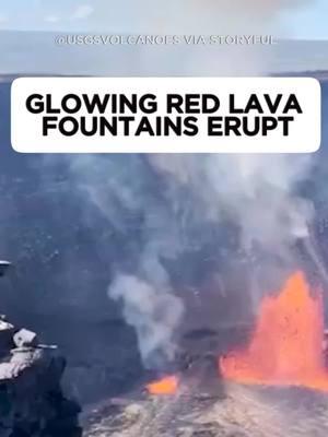 Red #lava fountains erupted at the #Kilauea #volcano on #Hawaii’s #BigIsland on the morning of #Christmas Eve. 🌋 The volcano is one of the world’s most active, and has erupted dozens of times since 1952, according to the USGS.