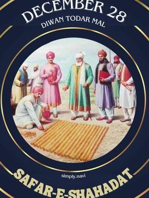 Diwan Todar Mal’s selfless devotion reminds us that true faith is measured by actions, not words. His sacrifice stands as a timeless example of compassion, courage, and unwavering commitment to righteousness. #GuruGobindSingh #CharSahibzade #AnandpurSahib #ShaheediWeek #DiwanTodarMal #SikhHistory #CompassionAndCourage #FaithInAction