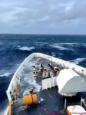 The ships encounter huge waves 😨 #ship #vessel #bigwaves #storm #rough #heavy #atsea #waves #scary 