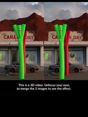 Hello This is a 3D video. Unfocus your eyes to merge the 2 images to see the effect. #3Danimation #stereoscopicvideo #MagicEye #3Dvideo