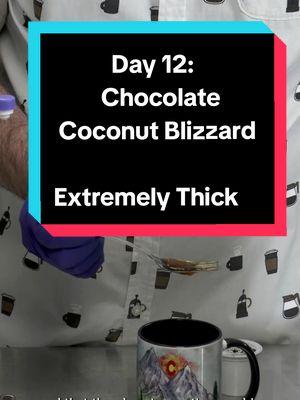 Day 12 = Chocolate Coconut Blizzard Coffee.  Extremely Thick.  check out my coffee shirt that inspired my IDDSI shirt. #dysphagia #dietitiansoftiktok #dysphagiadiet #dietitian #slp #iddsi #speechies #speechiesoftiktok #cfpp #cdm #training #rdn #slpsoftiktok #thickenedliquids  #extremelythick #SimplyThick #testmethod #moderndysphagiacooking #thickcoffee 