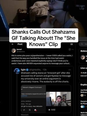 Shanks Calls Out Shahzams GF Talking Aboutt The "She Knows" Clip #fyp #Valorant #val #valorantfunny #valorantedit #vct #vctchampions 