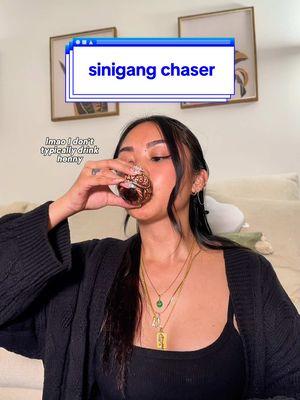 I don’t drink henny but I might start 😏 - that sinigang chaser really washed away the taste. Like I said, I’m not a henny drinker, but now I can be 😂 as long as the sinigang is extra maasim (sour) - What other Filipino food combos should I try? I think I’m going to try the peach ciroc with a peach mango pie as chaser combo 🍑 #filipinofood #sinigang #sinigangmix #henny #hennythingispossible #hennesyrecipe #trythisrecipe