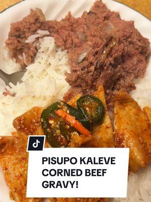 Pisupo Kaleve (Corned beef gravy). Enjoy. 😅👍🏽🥸 #Samoa #pisupo #kaleve #Gravy #cornedbeef #food #foryou #fyp #fypage #fypageシ  #foryoup 