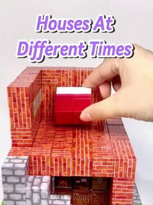 Build Houses At Different Times #magneticblocks #mc #TikTokShop #giftideas #trendingtoys #blockstoys #blocks #toys 