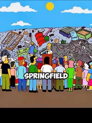 Homer built a wall to separate Old Springfield from New Springfield.#fypシ゚viral #thesimpsons