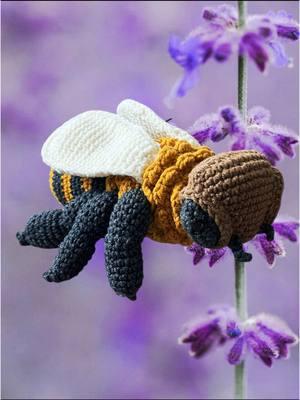 My adorable bee. What should I name him? This pattern is from @Anna It’s made with a size 2 yarn and I used a 2mm hook. Can you imagine this guy with worsted weight yarn! #Crochet #crocheting #lovecrochet #crochettiktok #crochettok #crochetaddict #amigurumi #bee #beeart #beeamigurumi #littlebee #ilovecrochet #crochetfun 