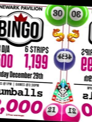 Join us this Sunday at Newark Pavilion Bingo for our EOM raffle & $1,199 strips! #Letsgetit started#bingofabulous#newarkpavilionbingo#bayareabingo#baybingo#ilovebingllo#sundayfun#bingofun 