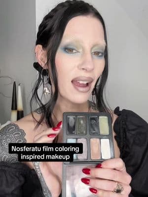 Sooooo obsessed with the film coloring of Nosferatu I made my own custom @MOB Beauty palette inspired by the shades 🦇🩵🩶 M160 Icy White @Shelbey Wilson  M112 Stone M87 Dove Grey M141 Smoky Blue M142 Sage M151 Deep Sea Blue @CourtneyQuarantine  M106 Blackened Peacock M143 Denim Black Well done @focusfeatures the costuming, the coloring - such a mood! #filmcolorist #nosferatu2024 #nosferatu #makeuptutorial #inspiredmakeup 