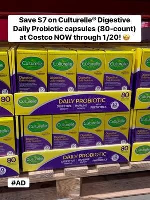 #AD Save $7 on @Culturelle Digestive Daily Probiotic capsules (80-count) at @costco NOW through 1/20! 🤩 This is the perfect way to kickstart your 2025 wellness goals! Culturelle® Digestive Daily Probiotics are designed to help keep immune and digestive systems strong all day, every day, when taken daily!* The probiotic strain in Culturelle® works naturally with your body to help keep your digestive system in balance!* There’s a good reason the Culturelle® brand was voted the #1 Most Trusted Probiotic Supplement brand in America. φ  Pick up Culturelle® Digestive Daily Probiotic capsules (80-count) for $7 off at Costco NOW through 1/20! 🛒 #CulturelleProbiotics #CostcoDeal *These statements have not been evaluated by The Food and Drug Administration. This product is not intended to diagnose, treat, cure or prevent any disease. φ Culturelle® brand was voted the Most Trusted Probiotic brand by American shoppers based on the 2022 BrandSpark American Trust Study. Culturelle® is a trademark of dsm-firmenich group.