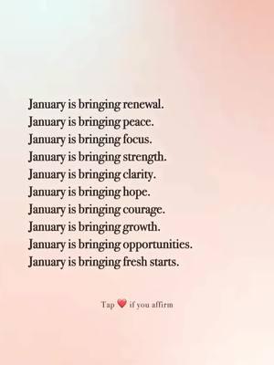 With each day in January, I feel renewed. Opportunities unfold, hope grows, and courage strengthens me. I trust this month to bring the growth I deserve. 🌿🌟 #JanuaryRenewal #FreshStarts #PersonalGrowth #OpportunitiesAhead #NewChapter