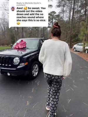 Replying to @Michelle Devlin the most grateful girl in the world! Her reaction probably would’ve been the same even if it had roaches 😆🤣 #surprisegift #christmasgift #sweet16 #firstcar #funny #comedy #inspirational #emotional #christmaspresents #preciousmoments #daughter #crying #specialmoments 