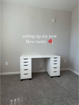 setting up my new Ikea vanity 💋 (UPGRADES COMING SOON)  #vanity #ikeavanity #ikeafinds 