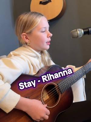 So… we love revisiting songs with how fast Evan’s voice is changing. Going to post a full version up on YouTube soon. Help us choose. Should she sing it to piano track or do acoustic? Hope you all had a great Christmas! #evanriley #stay #rihanna #acoustic #fyp @Rihanna 